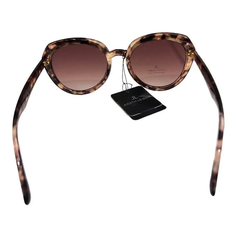 Judith Leiber Sunglasses Women’s Tortoise Round High Bridge‎ Black Brown Violet